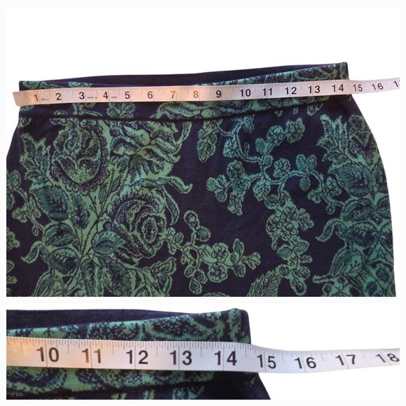 Peruvian Connection Long Knit Sweater Skirt floral pencil sz M Pima Cotton - Picture 6 of 10